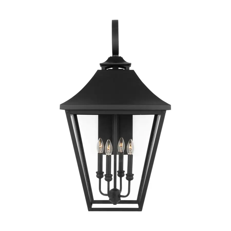 Galena Four Light Outdoor Wall Sconce in Textured Black