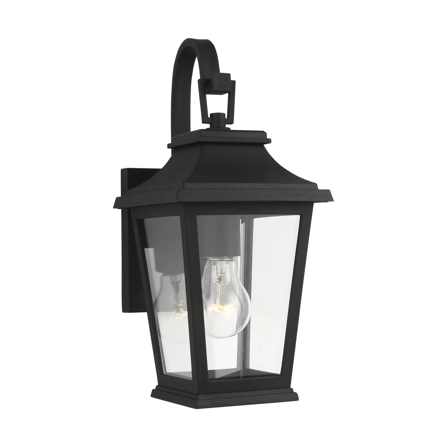 Warren One Light Outdoor Wall Lantern in Textured Black