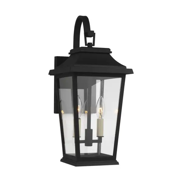 Warren Two Light Outdoor Wall Lantern in Textured Black