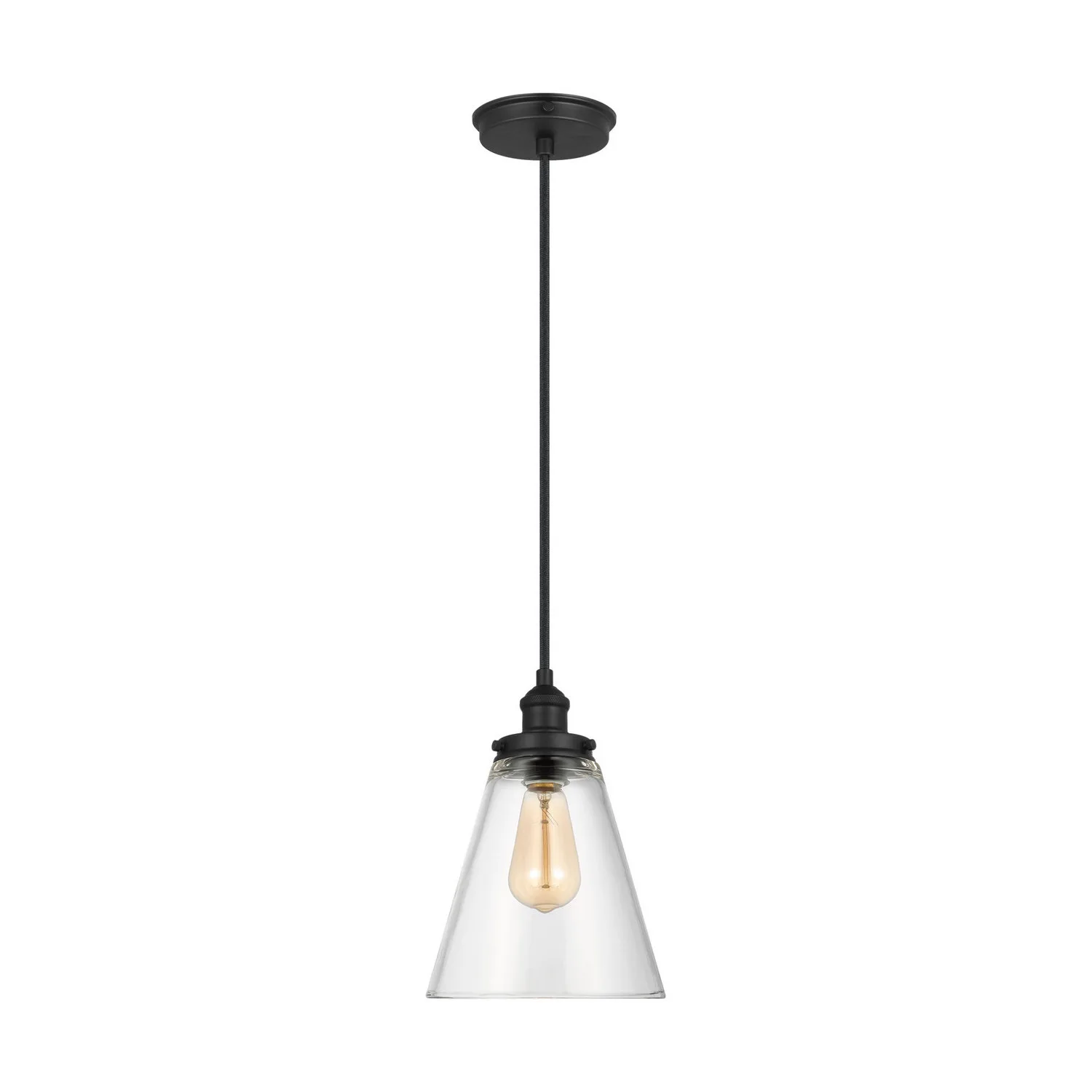 Baskin One Light Pendant in Midnight Black