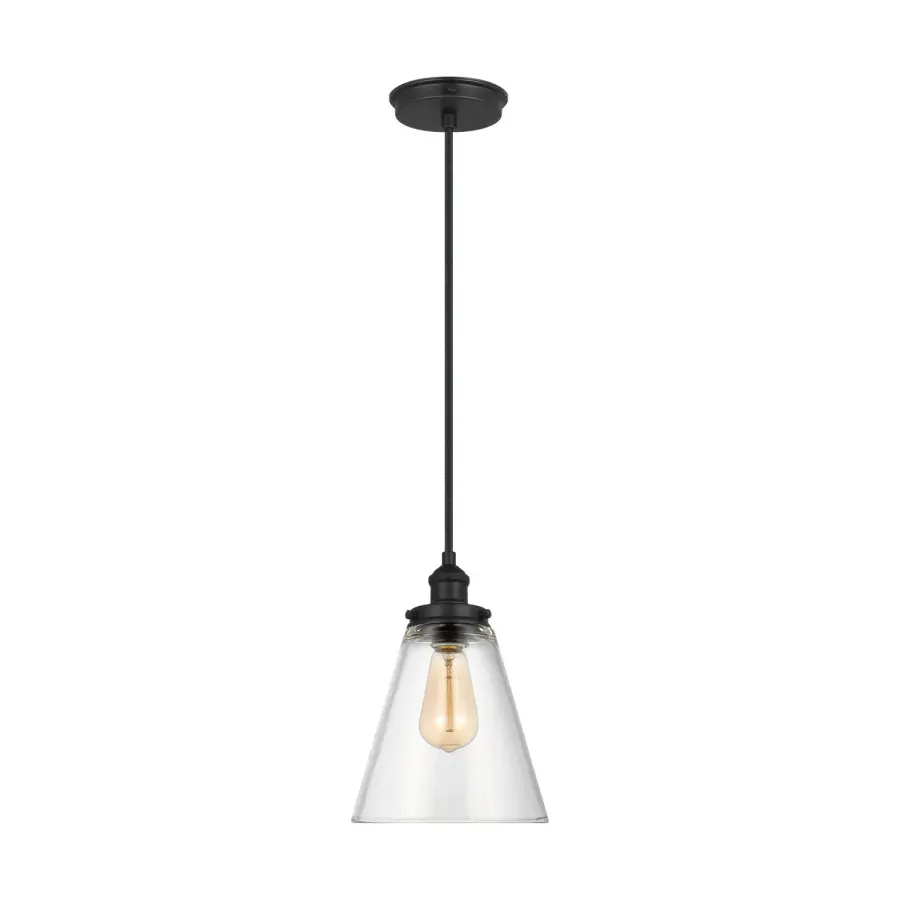 Baskin One Light Pendant in Midnight Black