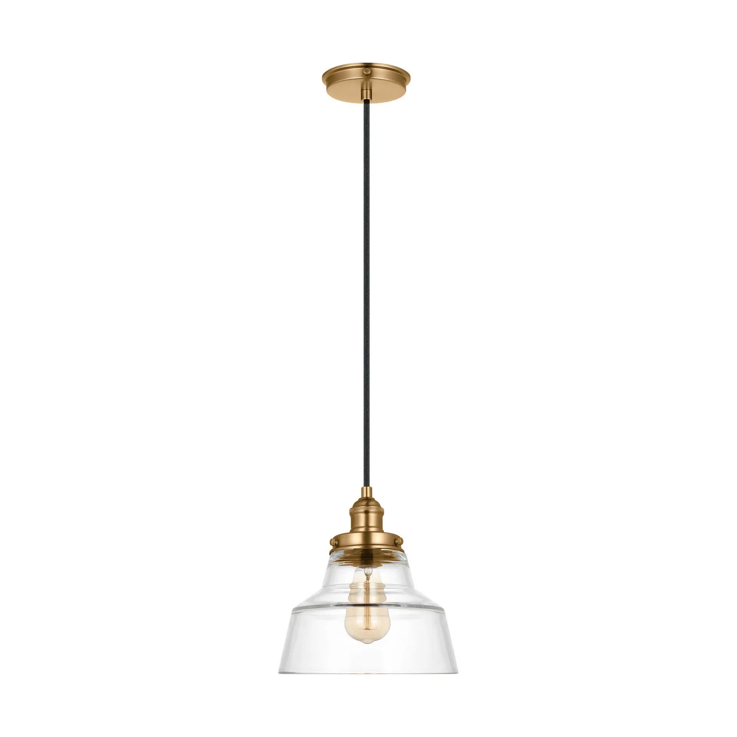 Baskin One Light Pendant in Satin Brass