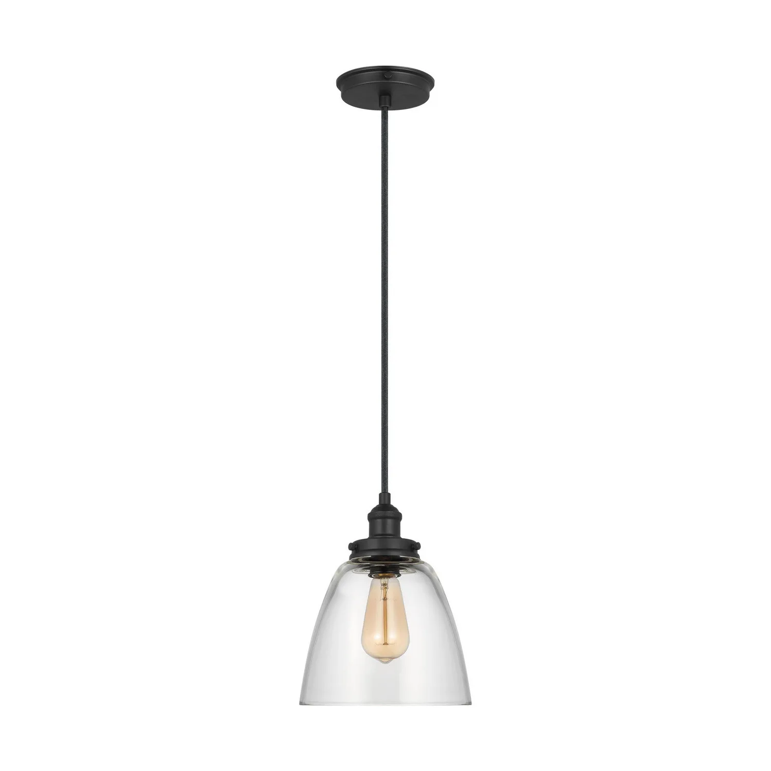 Baskin One Light Pendant in Midnight Black