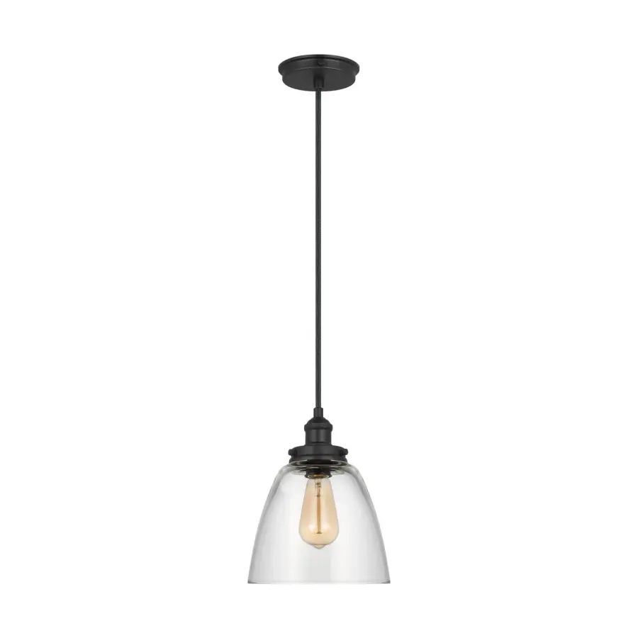 Baskin One Light Pendant in Midnight Black