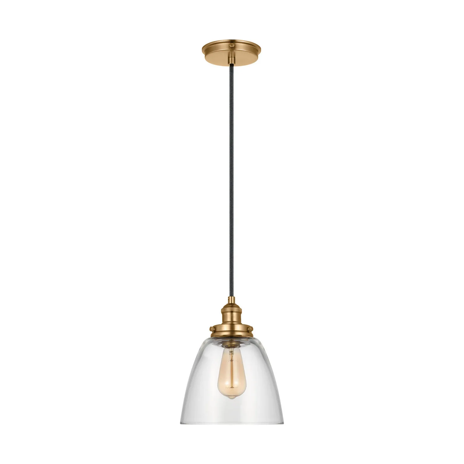Baskin One Light Pendant in Satin Brass