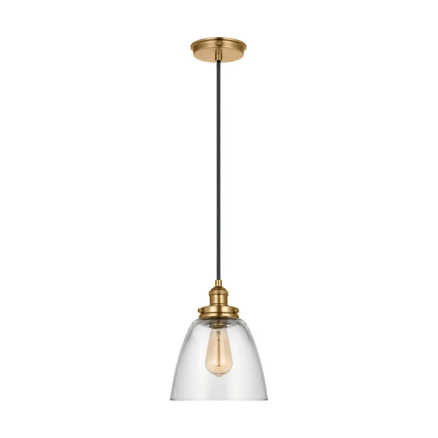 Baskin One Light Pendant in Satin Brass