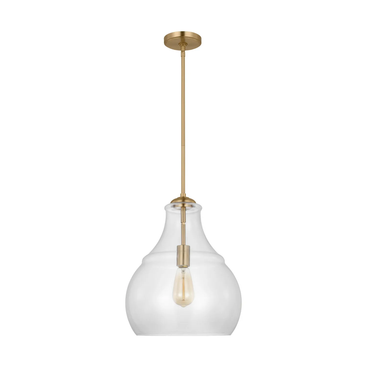 Zola One Light Pendant in Satin Brass