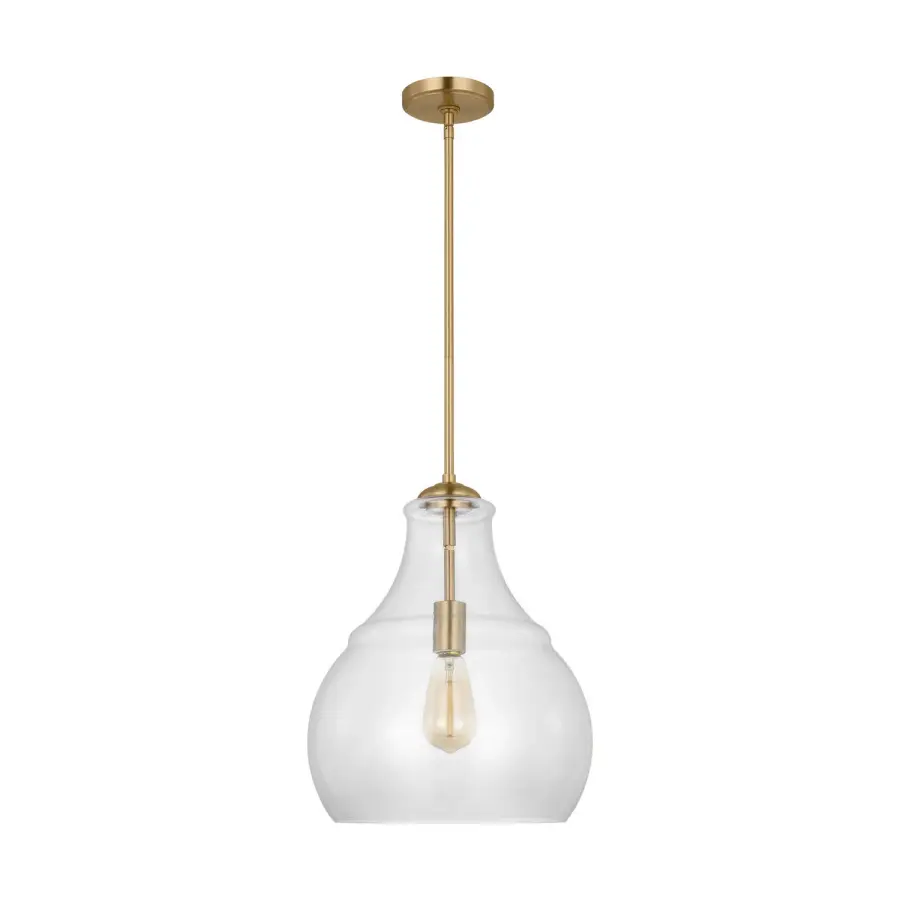 Zola One Light Pendant in Satin Brass