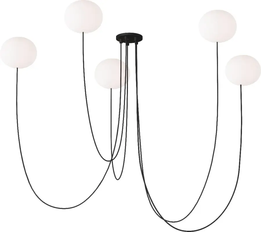 Sleek Contemporary Chandelier with Warm Integrated LED Lighting - Image 1