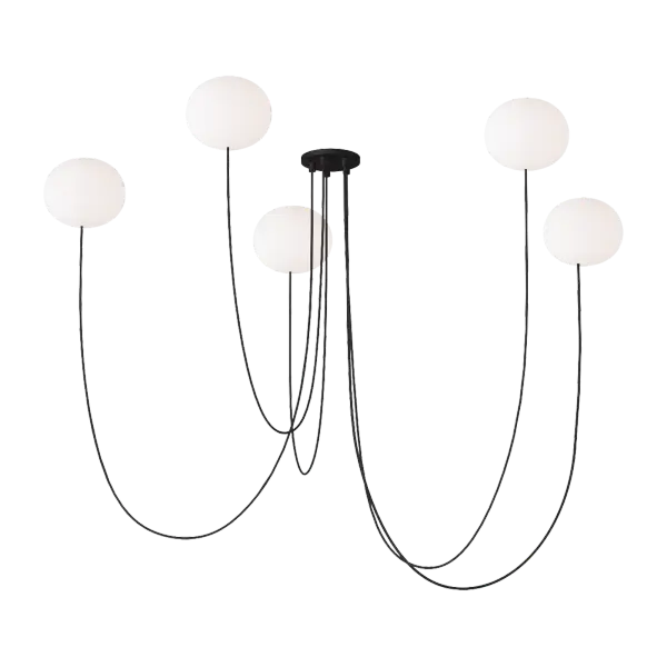 Sleek Contemporary Chandelier with Warm Integrated LED Lighting - Image 2