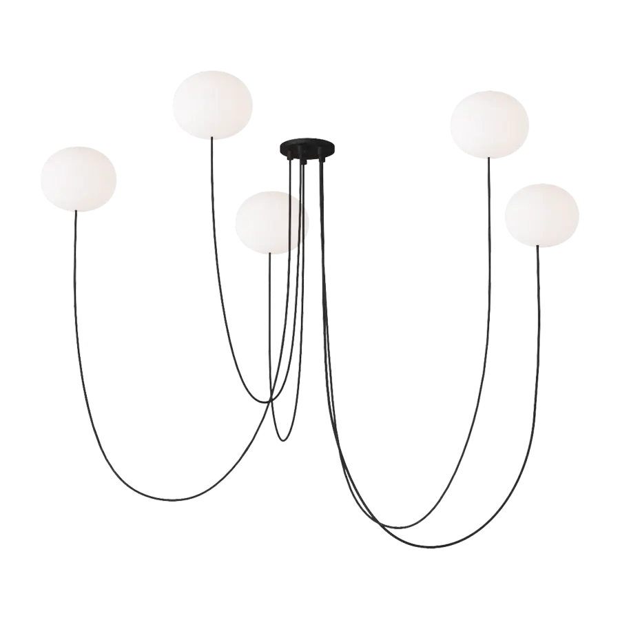 Sleek Contemporary Chandelier with Warm Integrated LED Lighting - Image 2
