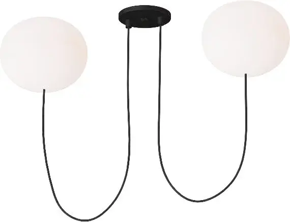 Sleek Contemporary Chandelier with Warm Opal Glow - Image 1