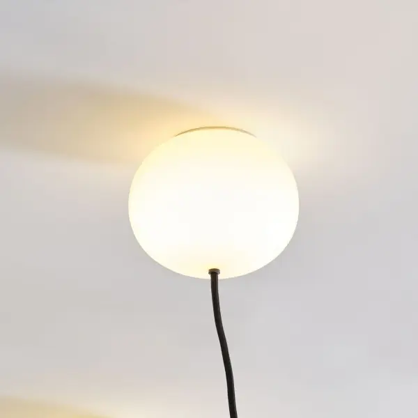 Helium Medium 5-Light Chandelier in Matte Black with Opal Etched Glass - Image 3