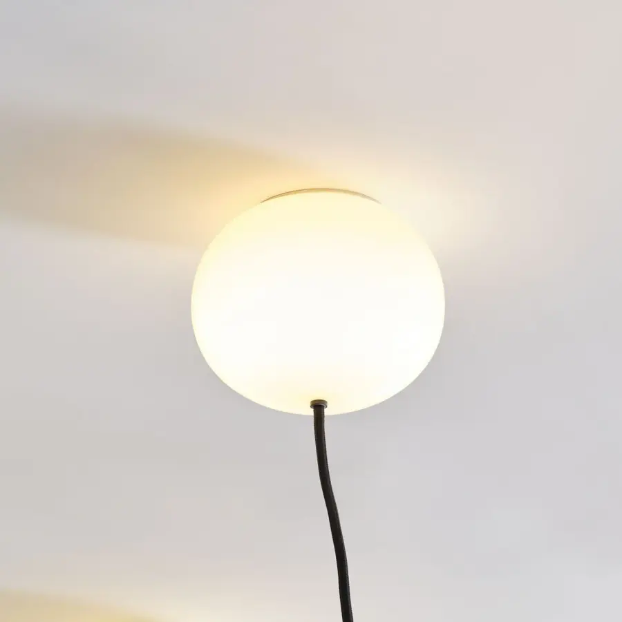 Helium Medium 5-Light Chandelier in Matte Black with Opal Etched Glass - Image 3