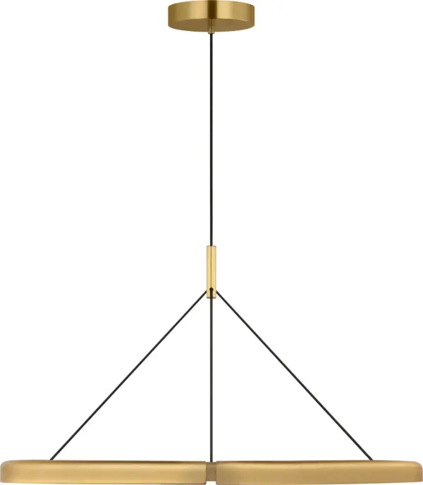 The Cloak 36" Chandelier by Peter Bristol combines architectural form with functional lighting. Its folded metal design conceals the light source while directing warm, precise illumination downward, creating ambiance without glare. - alternate view
