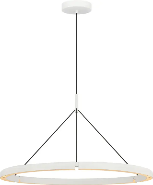The Cloak 36" Chandelier by Peter Bristol combines architectural form with functional lighting. Its folded metal design conceals the light source for precision illumination without glare, making it ideal for dining and living spaces.