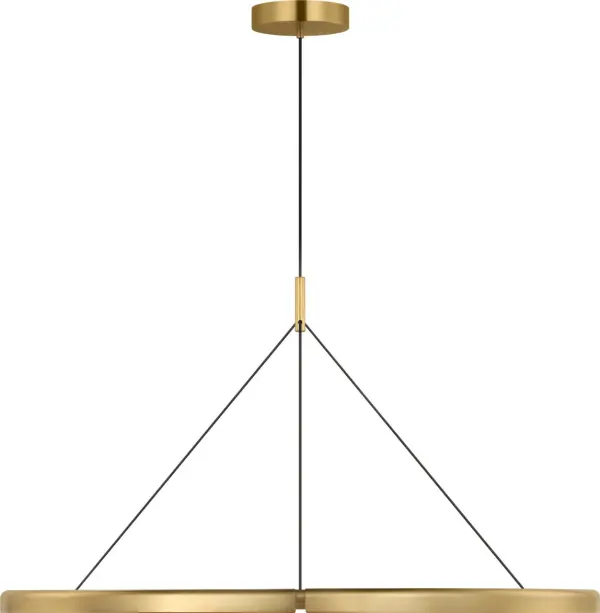 The Cloak 48" Chandelier transforms functional lighting into architectural art. Designed by Peter Bristol, its folded metal forms create dramatic visual interest while directing light precisely and eliminating glare. - alternate view