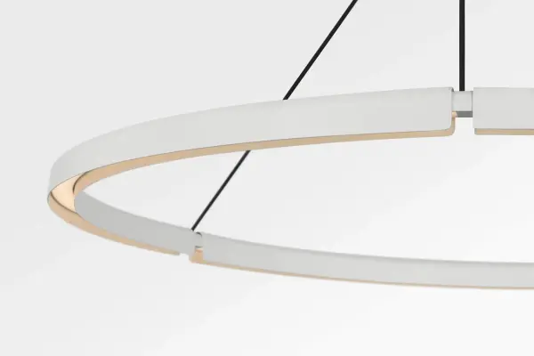 Peter Bristol's Cloak 48" Chandelier transforms functional lighting into sculptural art. Its folded metal forms conceal the light source while directing illumination precisely, creating drama without glare in large-scale spaces. - alternate view