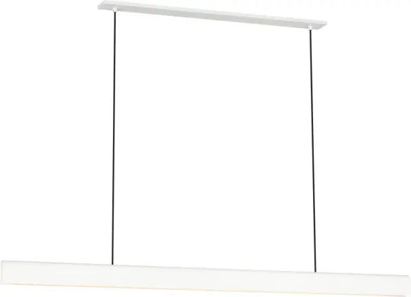 Peter Bristol's Cloak 60 combines sculptural metal forms with concealed lighting for a glare-free, sophisticated statement. Its 60-inch profile makes it perfect for dining tables and kitchen islands in contemporary spaces.