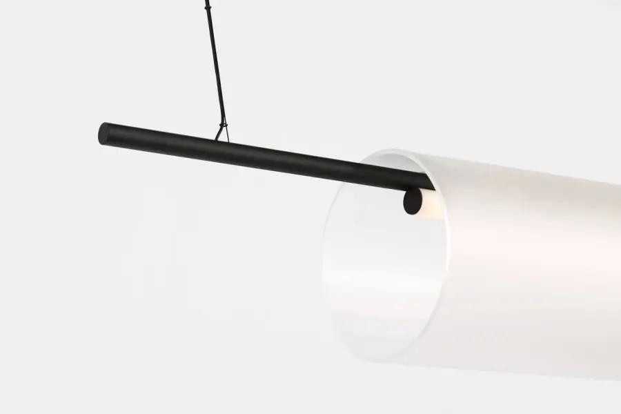 Trace 72" Single Linear Chandelier in Nightshade Black - Image 3