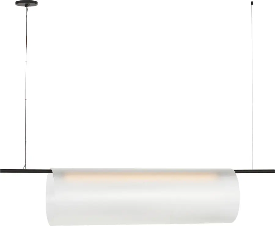 Trace 60" Single Linear Chandelier in Nightshade Black - Image 1