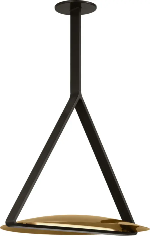 The Cymbal Large Pendant combines dark bronze and natural brass finishes in a contemporary design that makes a bold statement. With 2700K warm LED and 90 CRI, it delivers exceptional color rendering for dining and entertaining spaces.