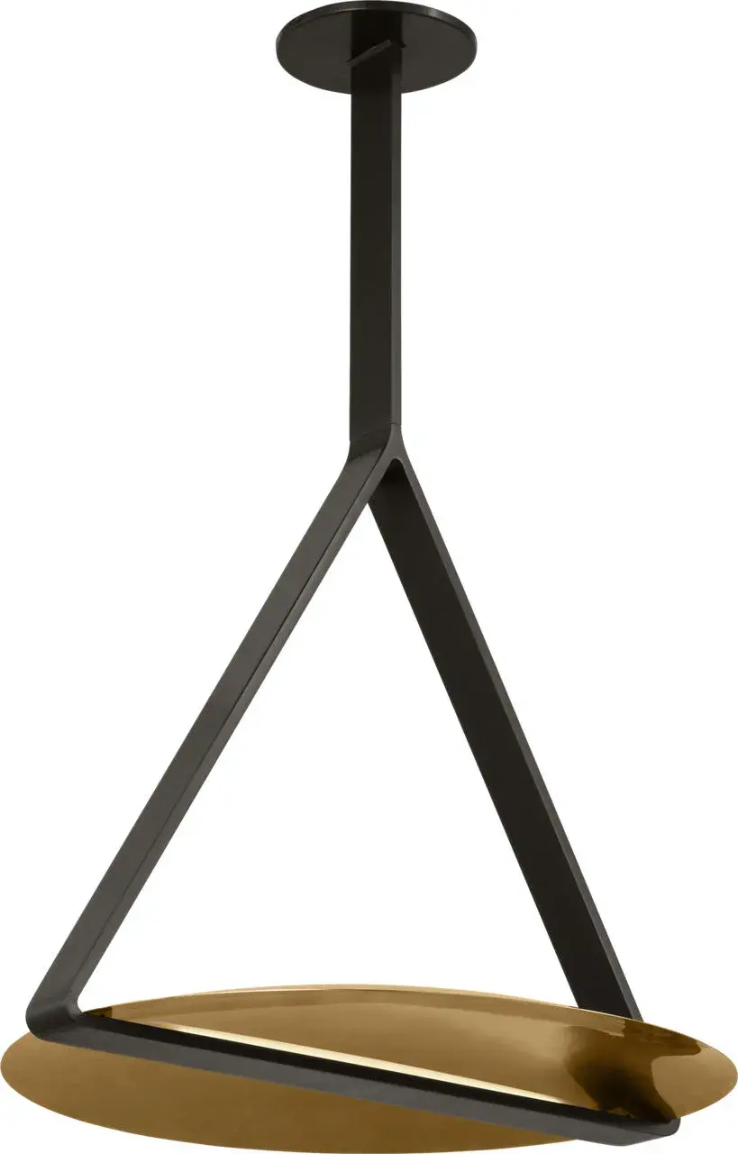 Cymbal Large Pendant in Dark Bronze and Natural Brass - Image 2