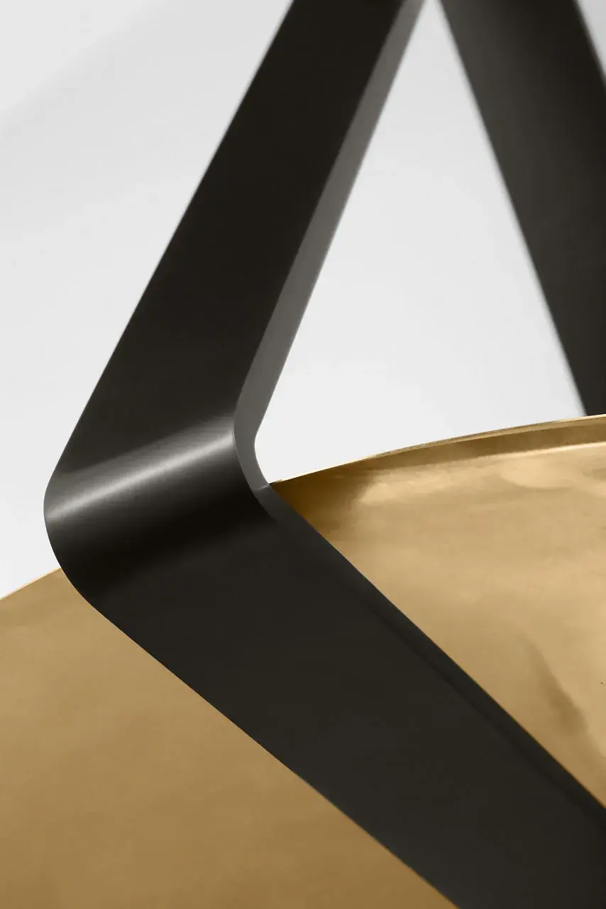 Cymbal Large Pendant in Dark Bronze and Natural Brass - Image 3