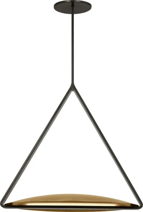 Cymbal Large Pendant in Dark Bronze and Natural Brass - Image 5