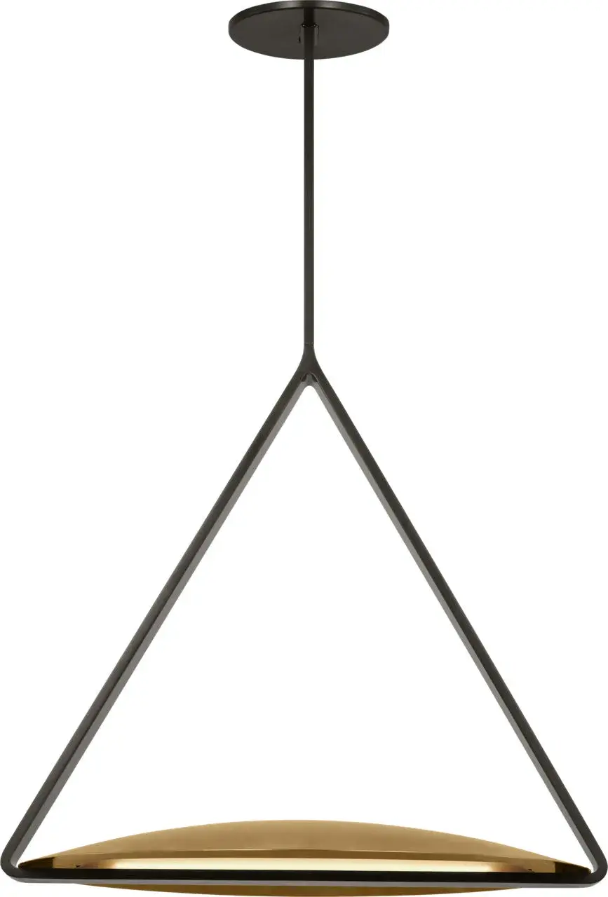 Cymbal Large Pendant in Dark Bronze and Natural Brass - Image 5