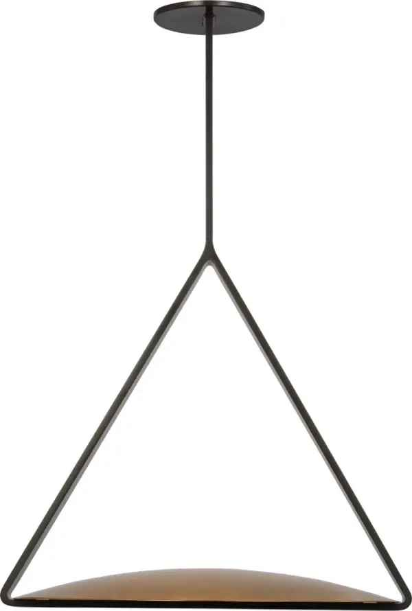Cymbal Large Pendant in Dark Bronze and Natural Brass - Image 6