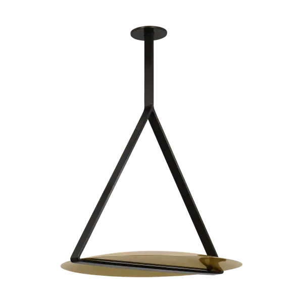 The Cymbal X-Large Pendant combines dramatic scale with refined mixed metal finishes. Dark Bronze and Natural Brass create visual depth while the 2700K warm LED provides inviting illumination with exceptional 90 CRI color rendering. - alternate view