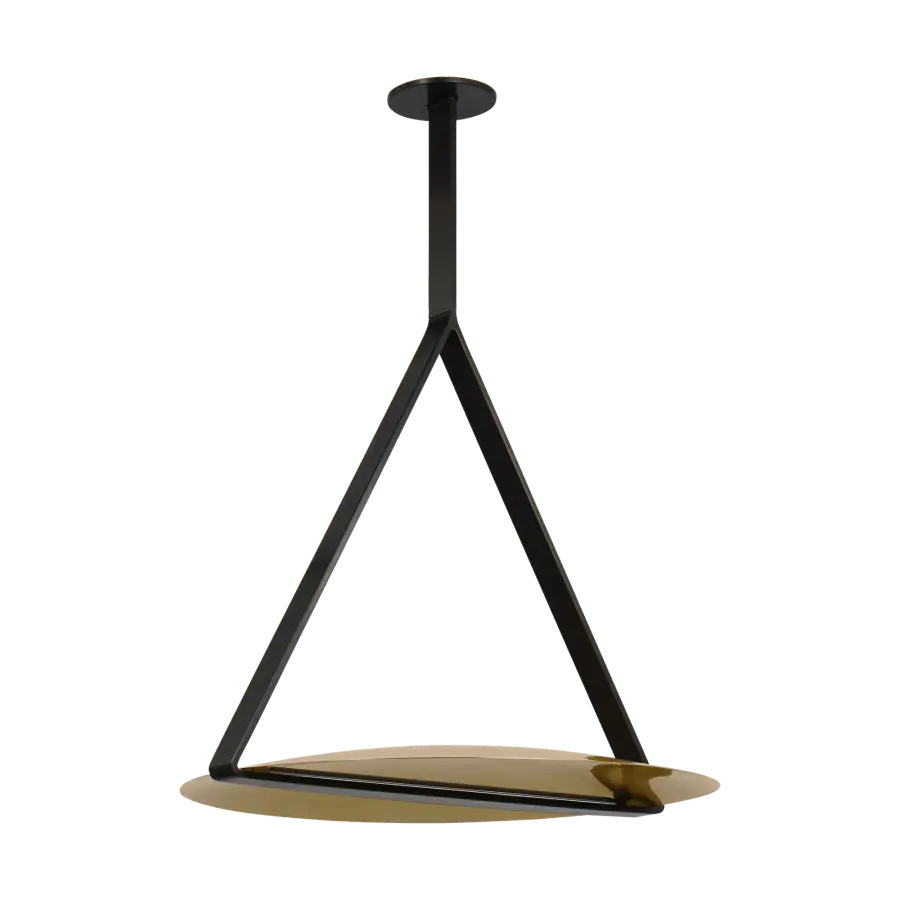 Cymbal X-Large Pendant in Dark Bronze and Natural Brass - Image 2