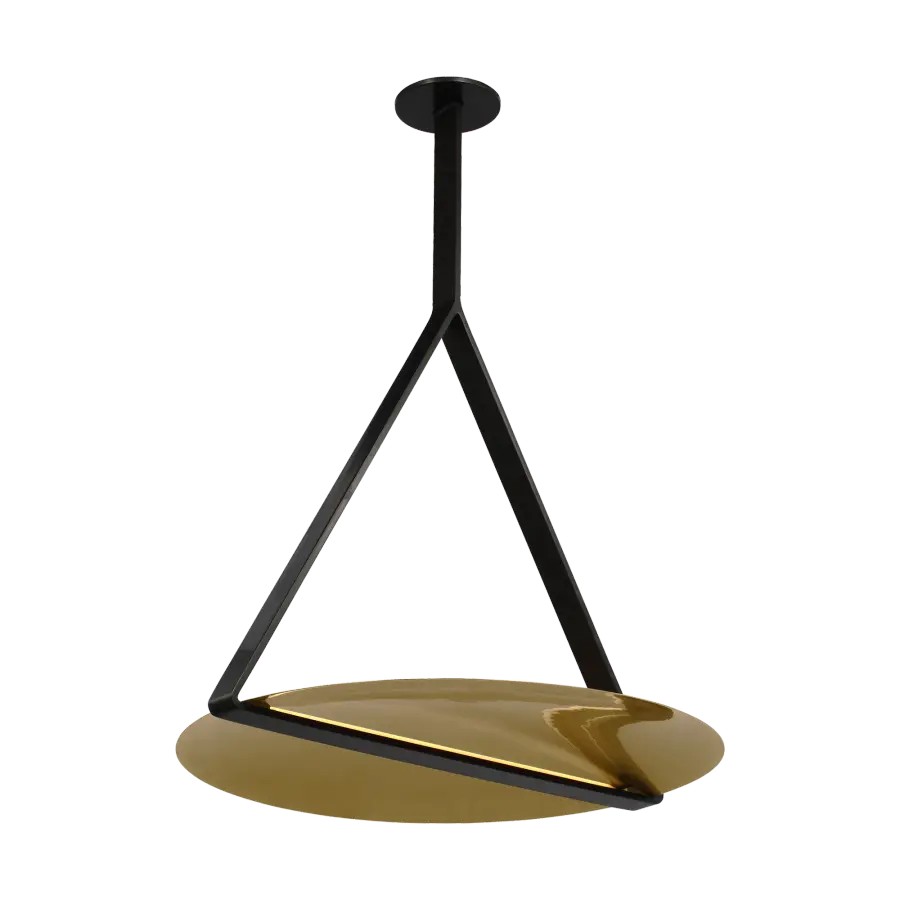 Cymbal X-Large Pendant in Dark Bronze and Natural Brass - Image 4
