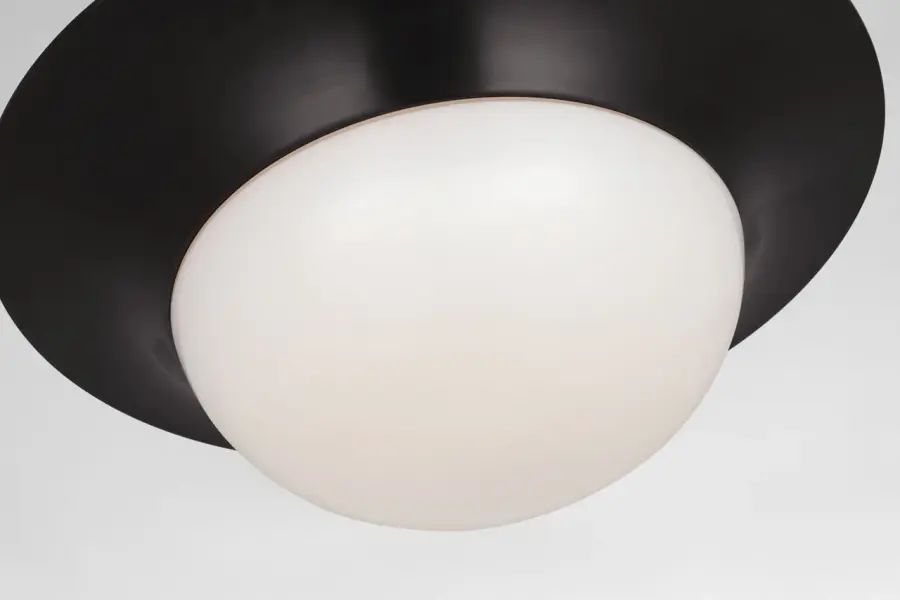 Cluny 18" Flush Mount in Bronze with White Glass - Image 2