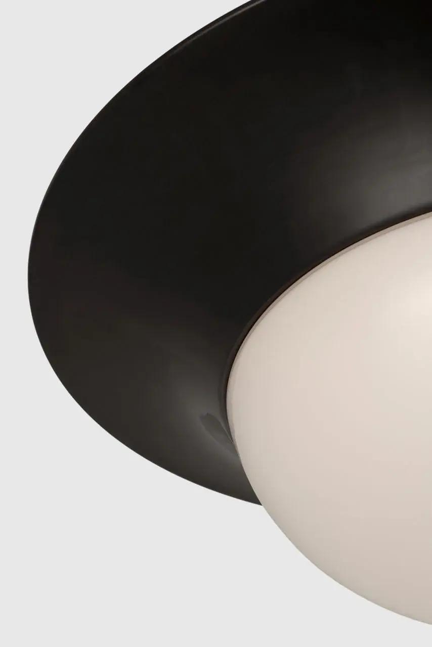 Cluny 18" Flush Mount in Bronze with White Glass - Image 4