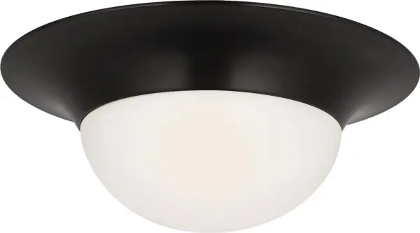 The Cluny 24" flush mount combines classic French design with practical functionality. Its bronze finish and white glass diffuser create warm, even illumination perfect for traditional and transitional spaces.