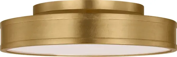 The Dupont semi-flush mount combines transitional elegance with a warm gild finish, perfect for spaces with lower ceilings. Its 16-inch diameter provides substantial illumination while maintaining a low profile.