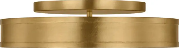 The Dupont semi-flush mount combines transitional elegance with a warm gild finish, perfect for spaces with lower ceilings. Its 16-inch diameter provides substantial illumination while maintaining a low profile. - alternate view