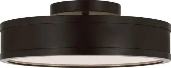 Dupont 12" Round Semi Flush in Aged Iron - Image 1