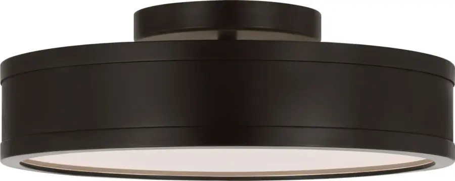 Dupont 12" Round Semi Flush in Aged Iron - Image 1