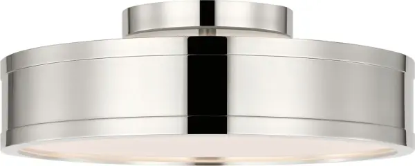 The Dupont 12" Semi Flush combines timeless design with versatile styling. Its polished nickel finish and compact profile make it ideal for spaces with lower ceilings or smaller rooms requiring refined illumination.
