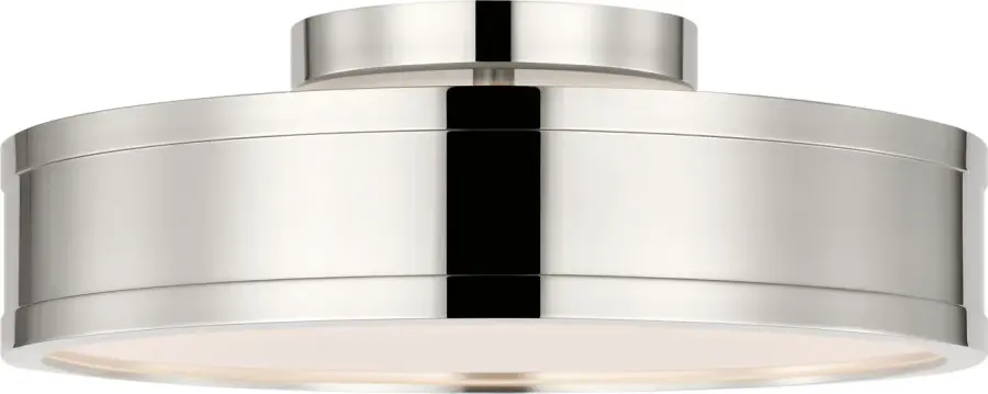 Dupont 12" Round Semi Flush in Polished Nickel - Image 1