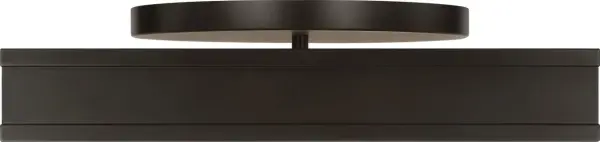 The Dupont 16" semi-flush mount combines clean geometric lines with an aged iron finish for versatile appeal. Its compact profile works beautifully in spaces with lower ceilings while delivering substantial presence. - alternate view