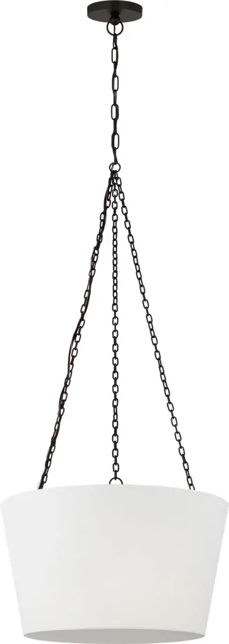 The Herve 18" Hanging Shade combines industrial charm with refined sophistication. Its aged iron finish adds character while the generous 18-inch diameter provides substantial presence without overwhelming spaces.