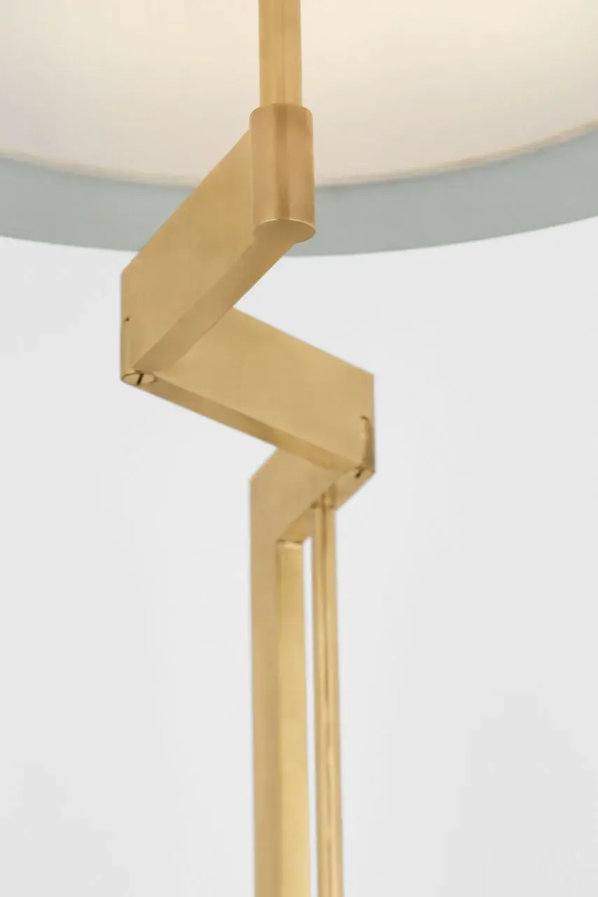 Amell 55" Articulating Floor Lamp in Antique-Burnished Brass with Linen Shade - Image 6