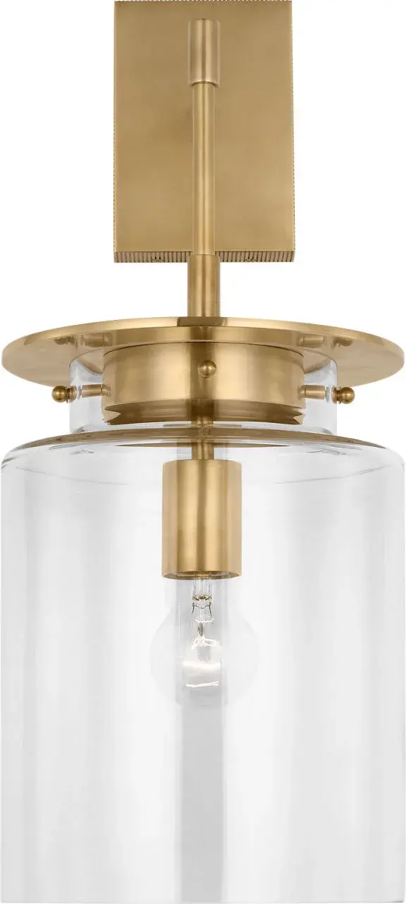 Elegant 23" Sconce Blends Classic Brass with Modern Clarity - Image 1