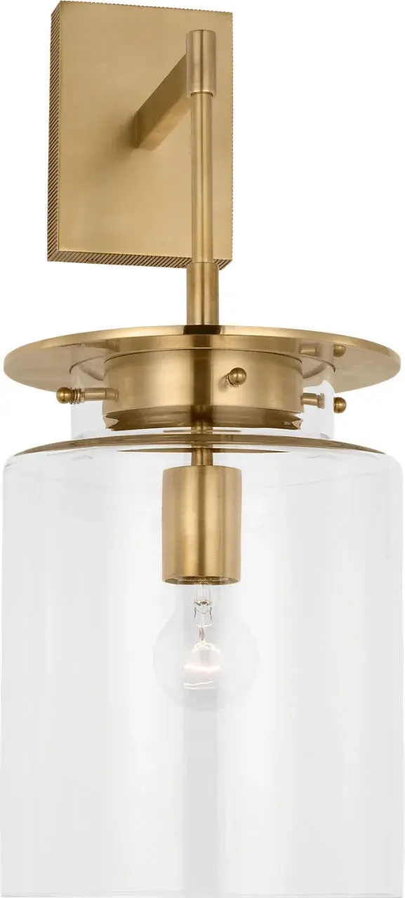 Elegant 23" Sconce Blends Classic Brass with Modern Clarity - Image 2