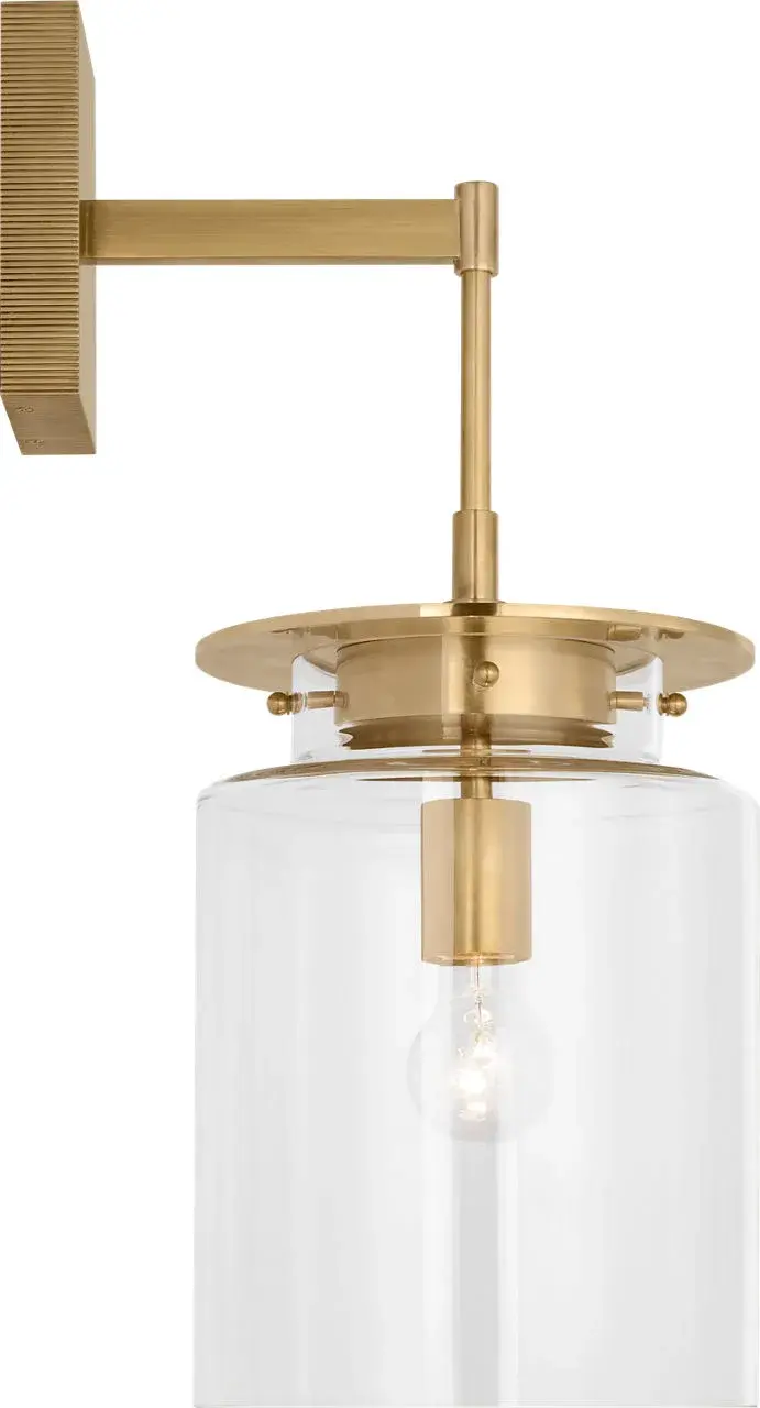 Elegant 23" Sconce Blends Classic Brass with Modern Clarity - Image 3