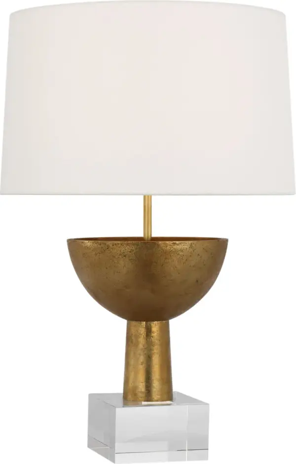 Elegant Brass Table Lamp with Timeless Transitional Design - Image 3